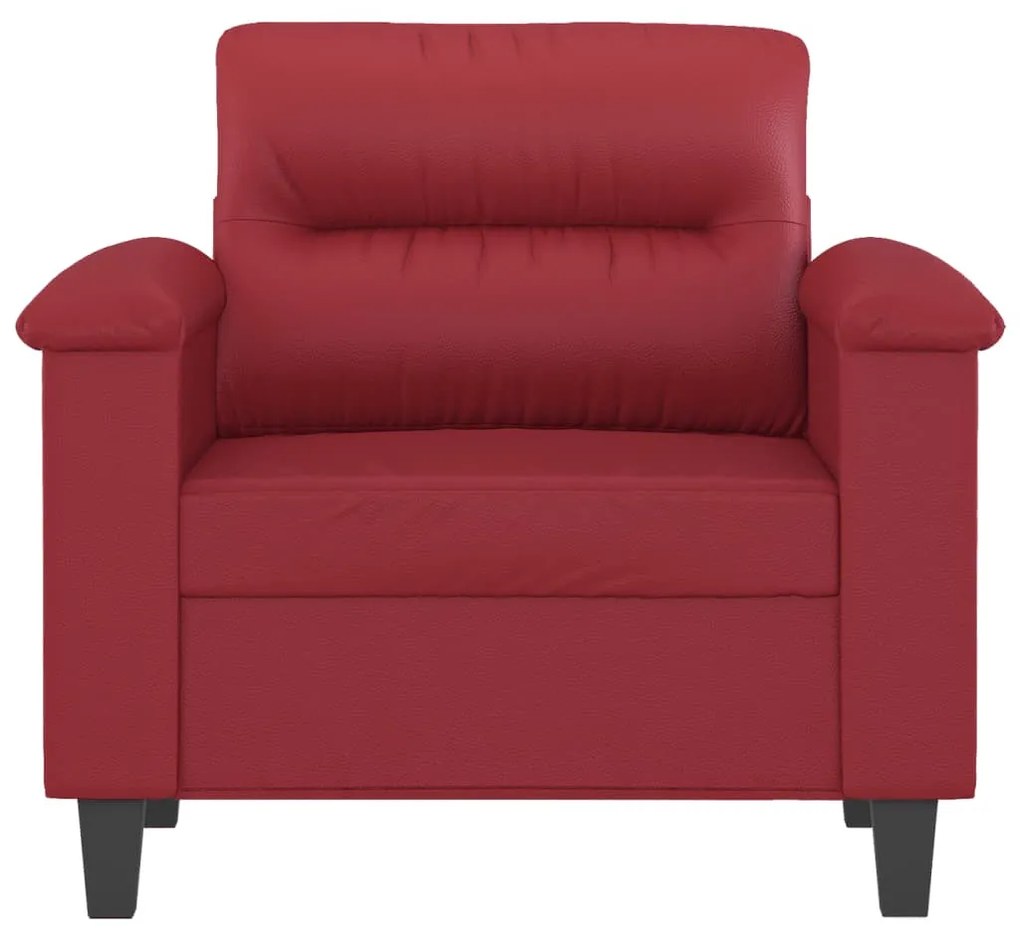 bordó műbőr kanapéfotel 60 cm