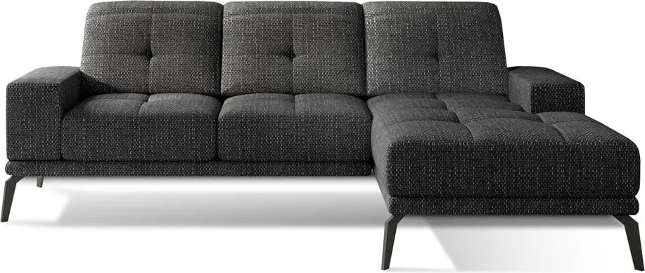 Fekete sarokkanapé (jobb oldali-heverő résszel) Torrense – ELTAP
