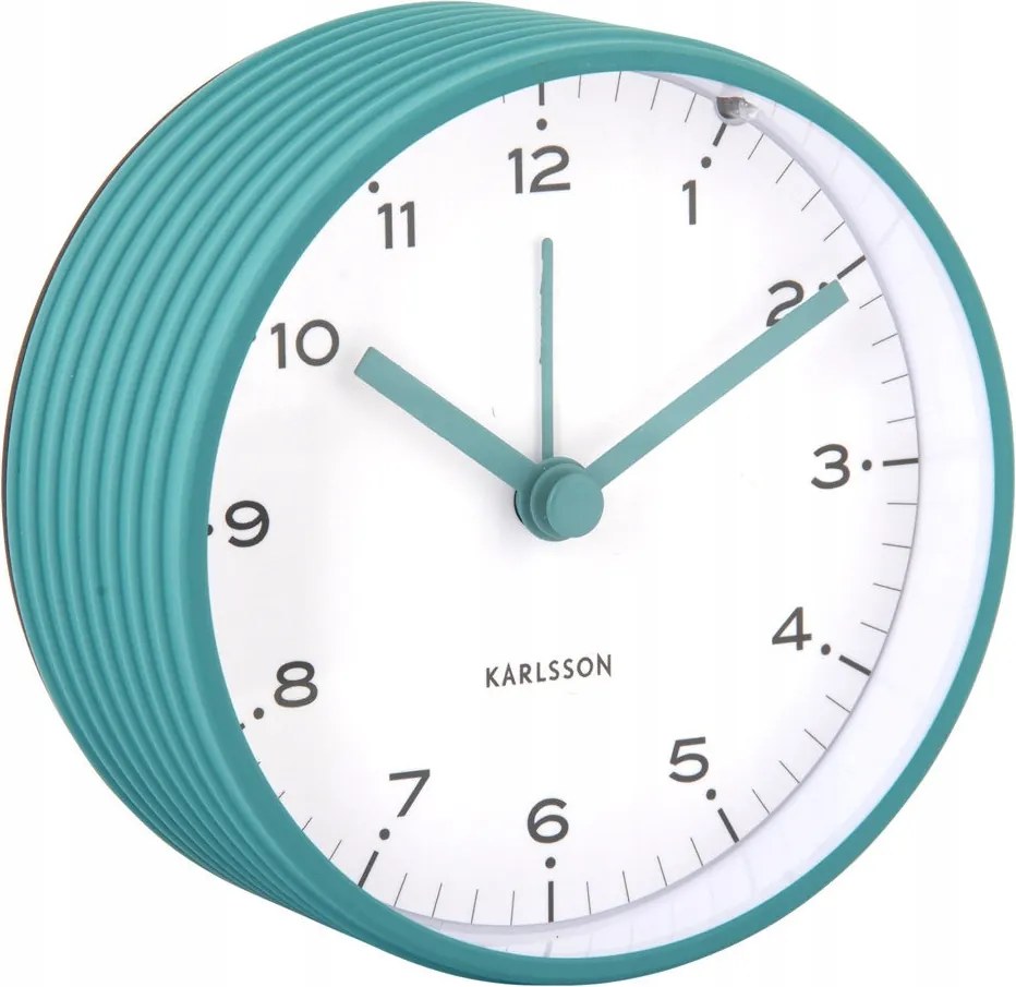 Türkiz Kerek Ébresztőóra Karlsson KA6010BL Csendes Led Mechanizmus 9 cm