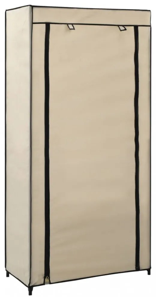 Krémszínű szövet cipőszekrény borítóval 58 x 28 x 106 cm
