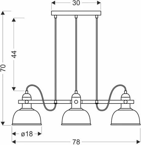 RENO lógcsillár 3xE27/40W/230V fekete/barna