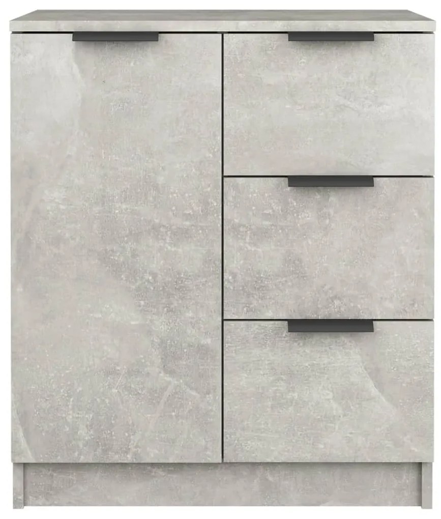 2 db betonszürke szerelt fa tálalóasztal 60 x 30 x 70 cm