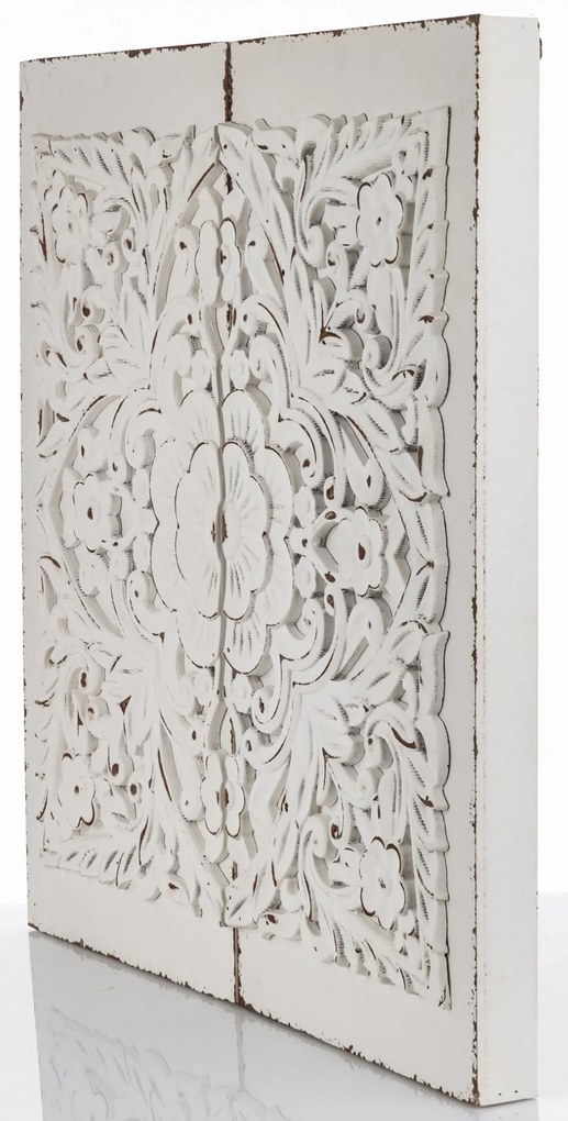 Kopottas vintage krém-barna 2 részes fa faldekoráció 60x56x4,5cm