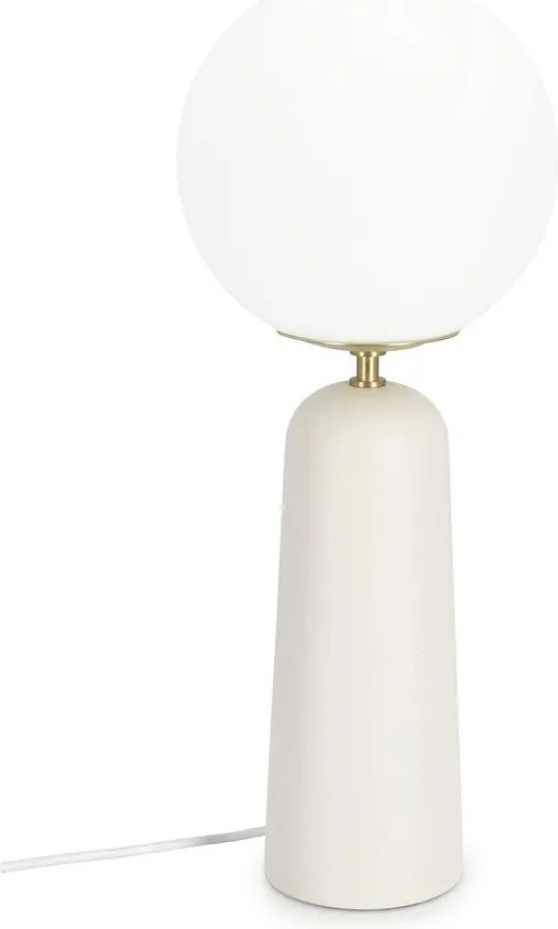 Fehér fém asztali lámpa üveg búrával (magasság 51 cm) Delphine – Bizzotto