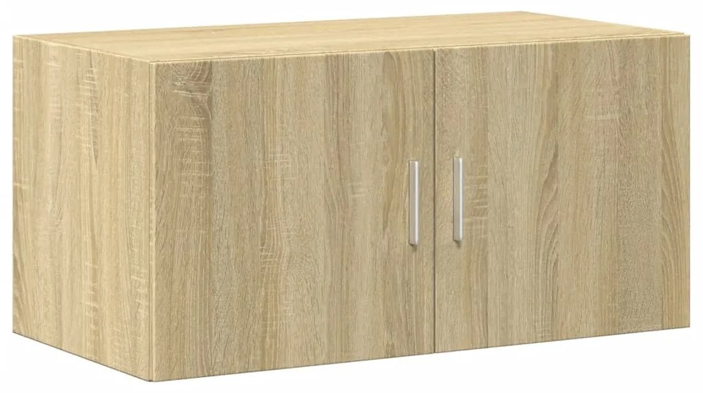 sonoma tölgy színű szerelt fa tárolószekrény 80 x 42,5 x 225 cm