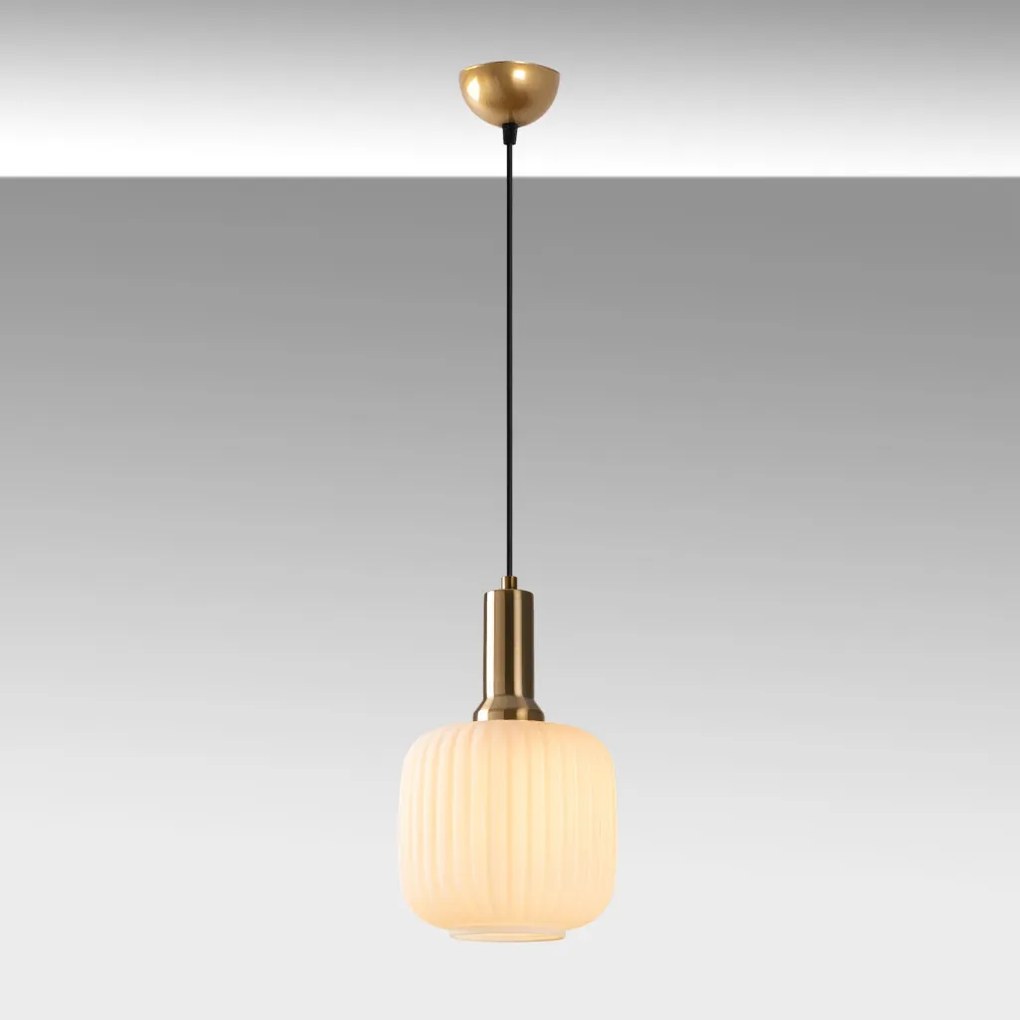 Asker 15186 arany fém-üveg függőlámpa, Ø20 cm