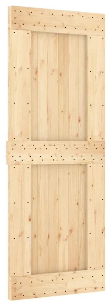 tömör fenyőfa tolóajtó fémszerelékszettel 80 x 210 cm