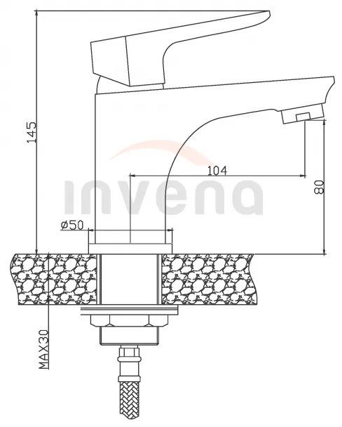 Invena Dokos, mosogató csaptelep, fehér-króm, INV-BU-19-002-V