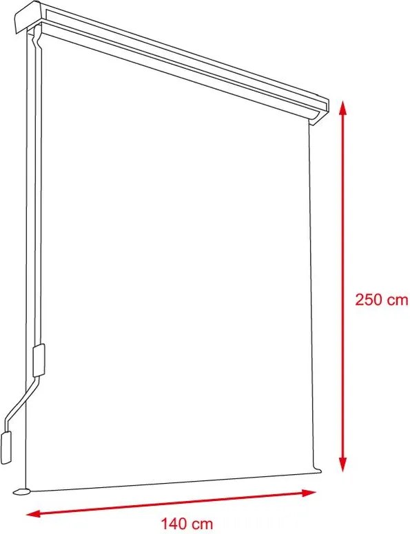 Avenberg TACOMA Függőleges napellenző - szélesség 140 cm, szürke