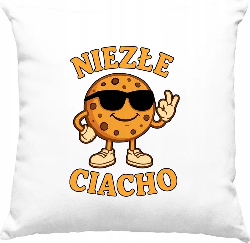 Nasztrályos Párna "Niezłe ciacho" (Jó fej) felirattal, Fehér
