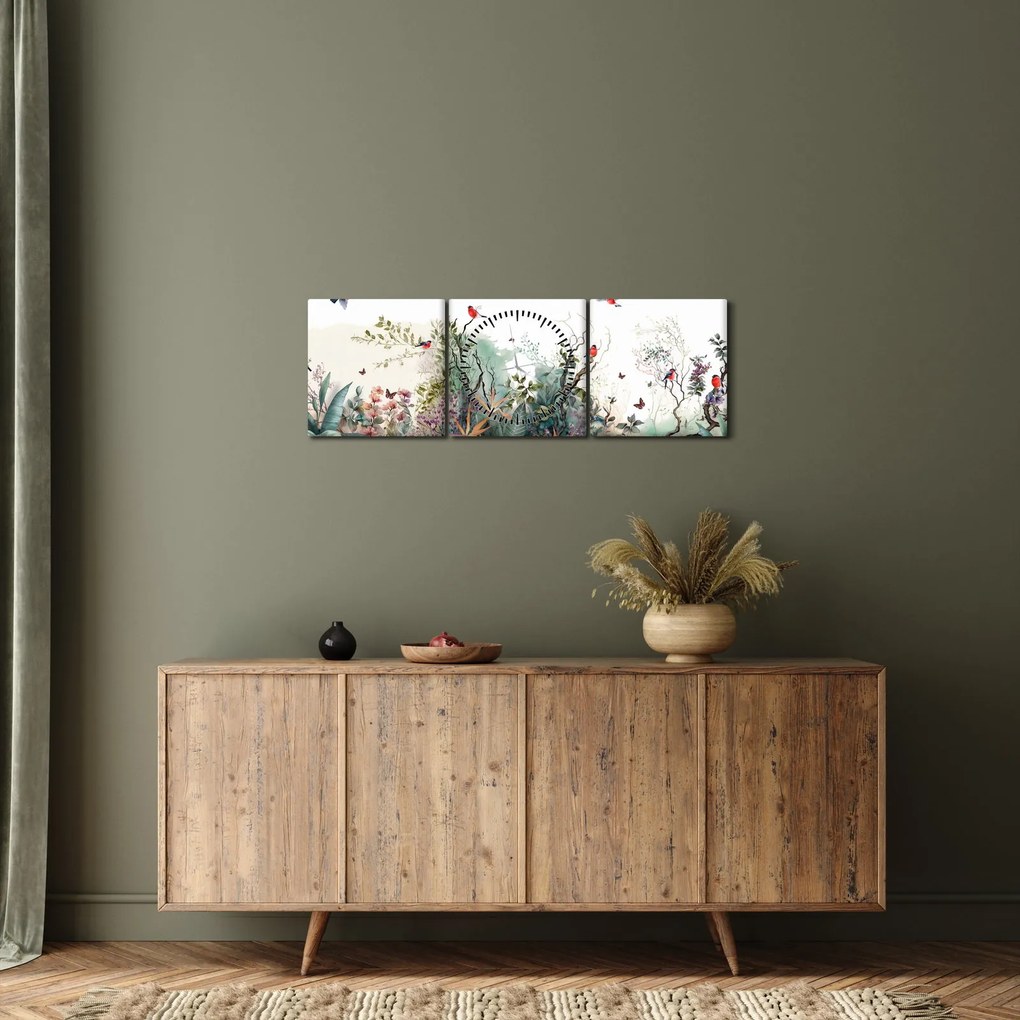 Kép - Természetes táj, akvárium (órával) (90x30 cm)