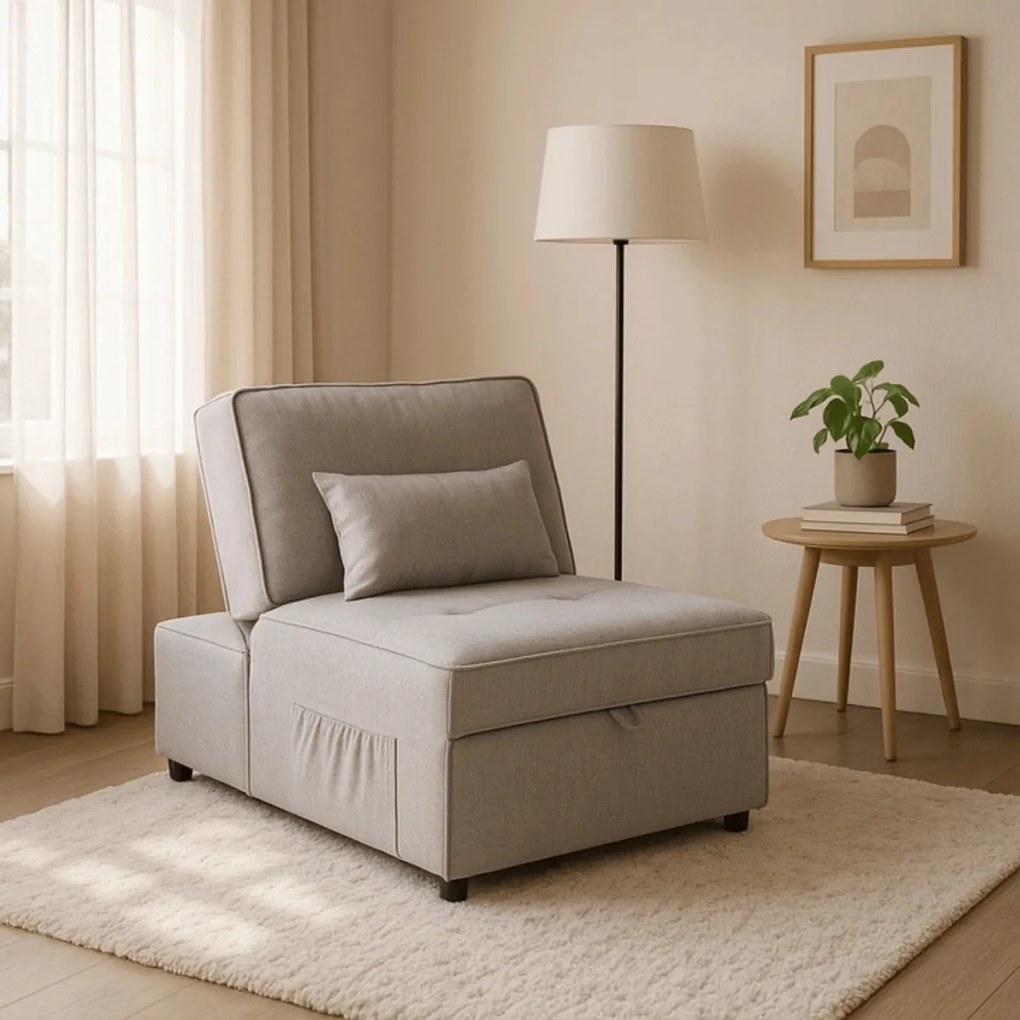 Dönthető, alvófunkciós fotel iberis 80 cm szürke, fotel