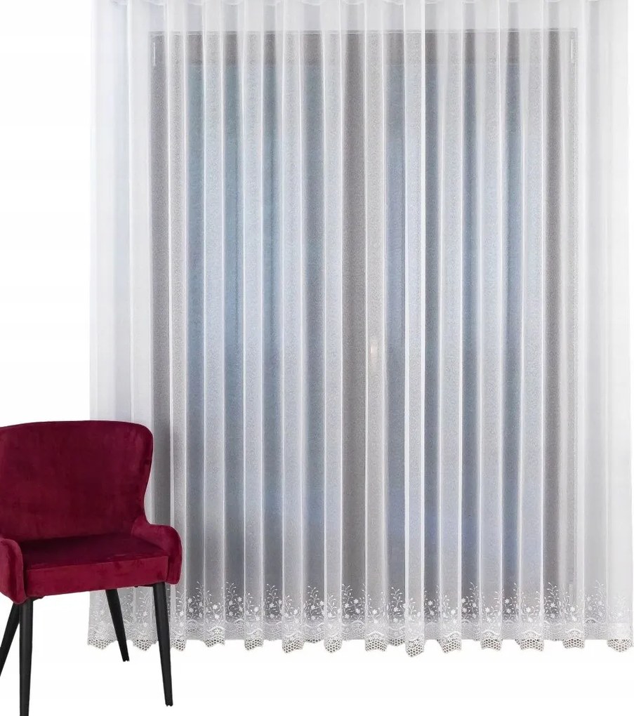 Kész függöny szalaggal,hímzett, finom mintás, varrott Lengyelországban 350X160