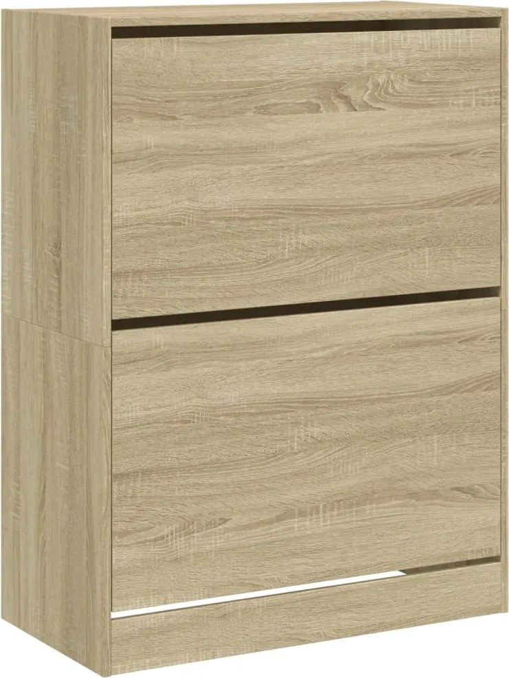 vidaXL sonoma tölgyszínű cipőszekrény 2 kihajtható fiókkal 80x42x108cm