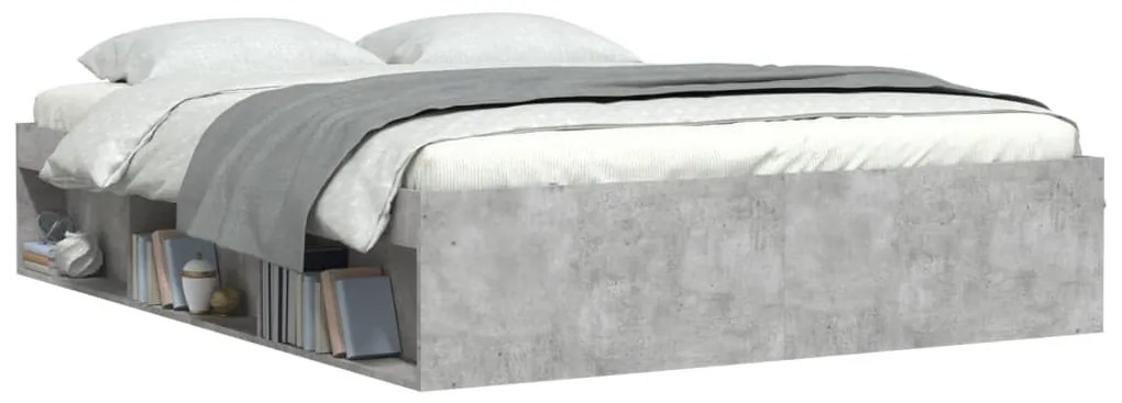 betonszürke ágykeret 140x190 cm
