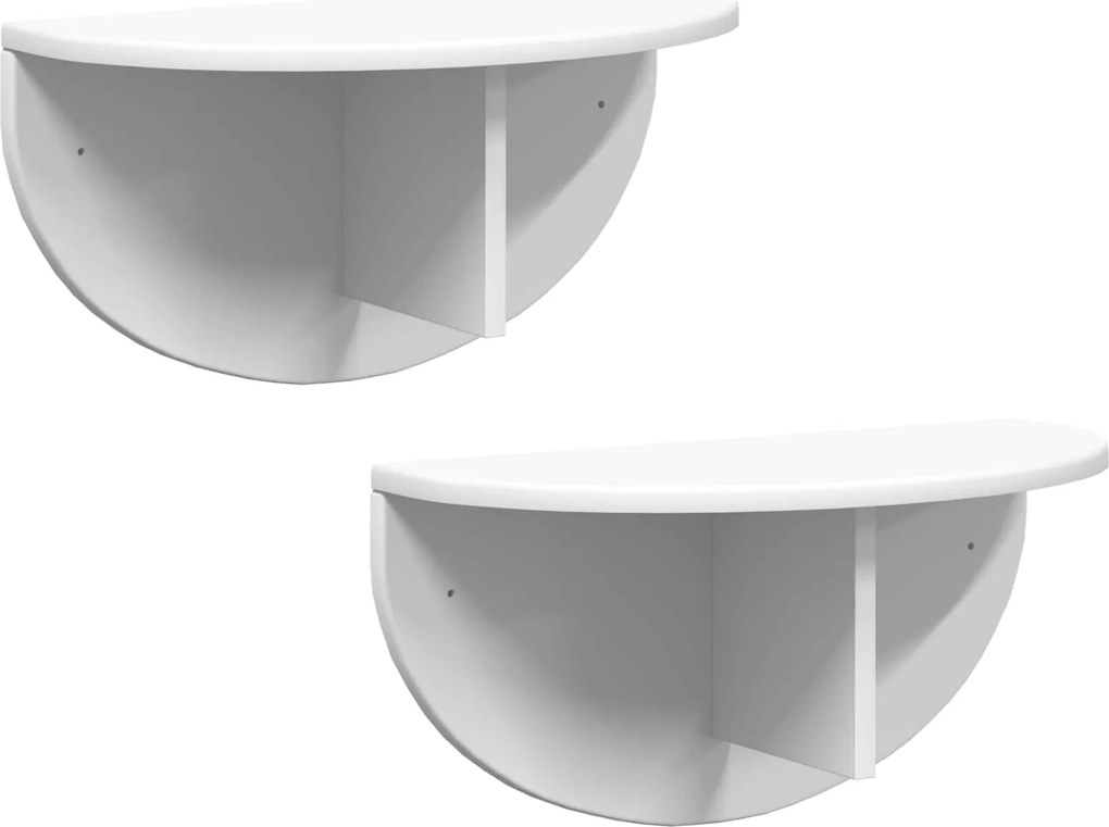 vidaXL Falpolc Falra szerelhető 2 pcs Fehér 48 x 24 x 24 cm Faanyag