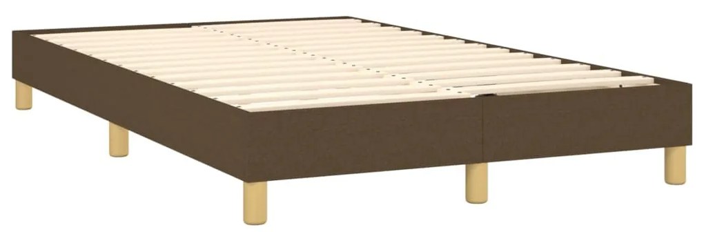 barna szövet rugós és LED-es ágy matraccal 120 x 200 cm