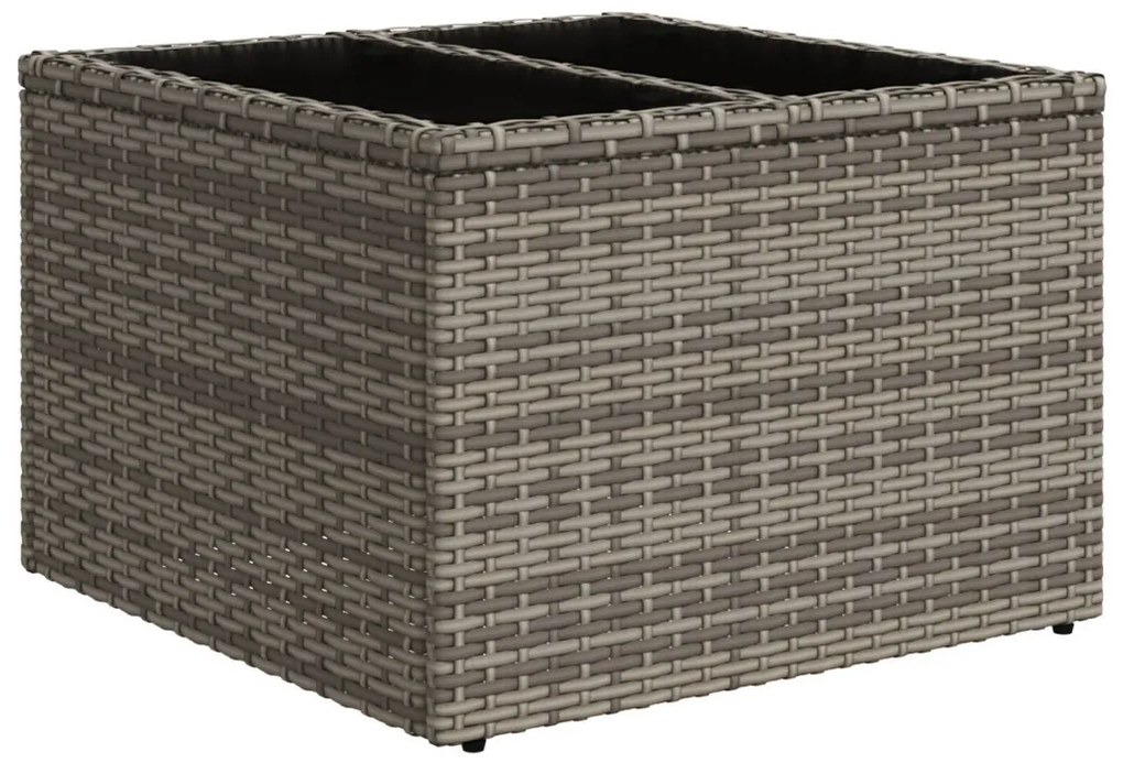 6 Részes Kerti Sofa Szett Párnákkal Szürke Polirattan, 2-Személyes Kerti Sofa Tárolóval &amp; Párnákkal Szürke Polirattan