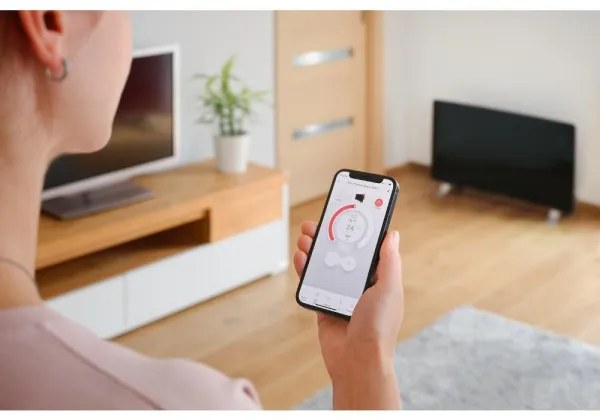 Sencor - Okos elektromos direkt fűtőtest/konvektor 1200/2400W/230V IP24 Wi-Fi fekete