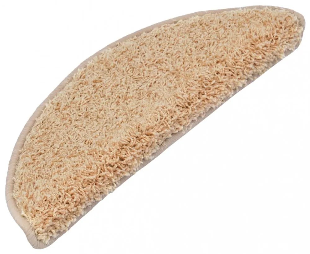 vidaXL 15 db krémszínű lépcsőszőnyeg 65 x 21 x 4 cm