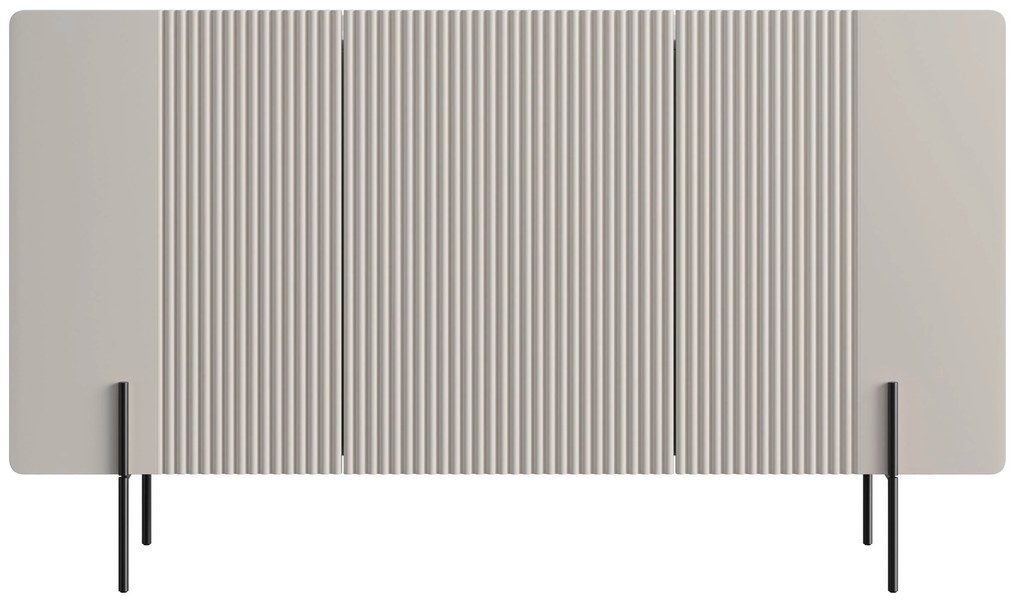 Malmi háromajtós komód 150 cm - kasmír / fekete lábak