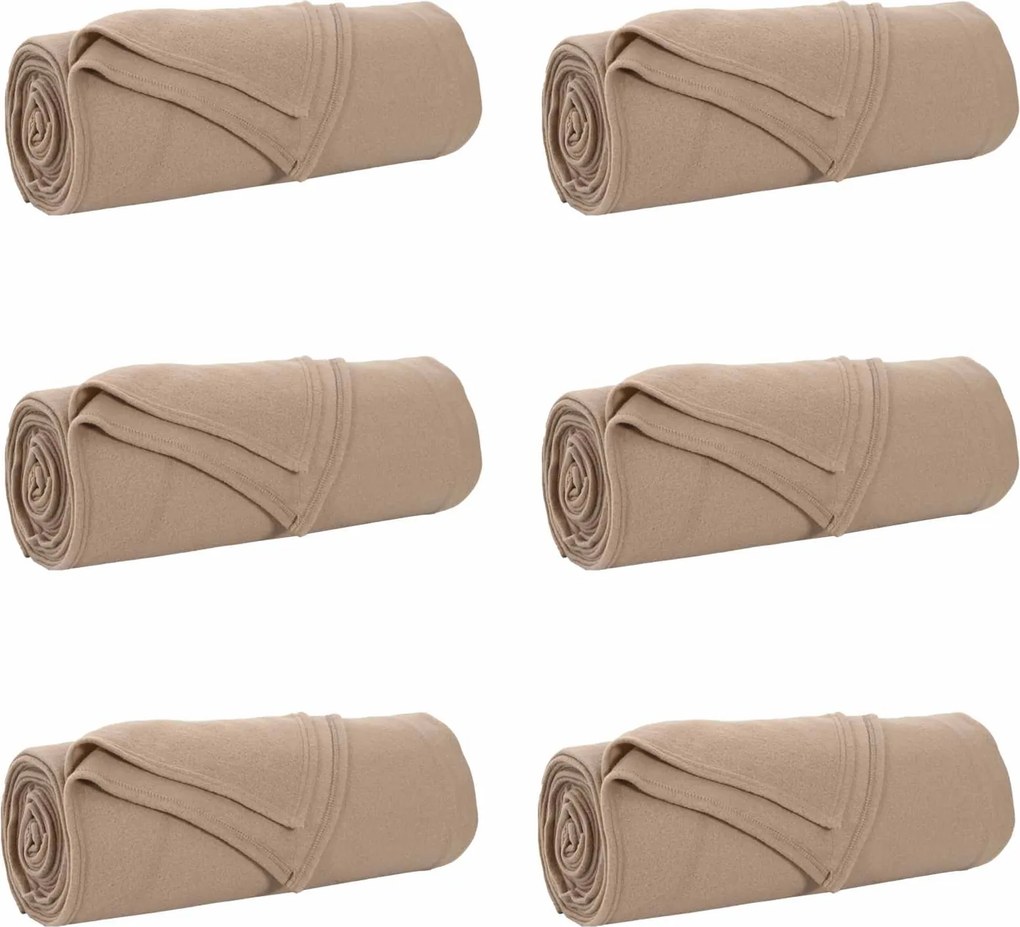 vidaXL Takarók 6 pcs Teve 210 x 140 cm Gyapjú