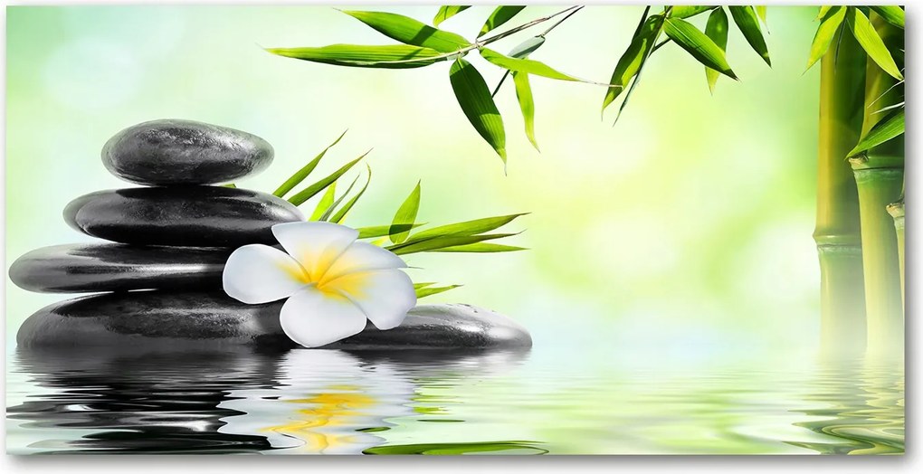 Fotó üvegkép Orchidea és bambusz 140x70