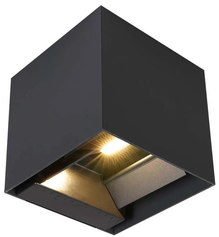 LED napelemes fali lámpa érzékelővel LED/9W/5V IP65 2600 mAh antracit