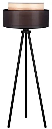 Duolla - Állólámpa WOOD BOHO 1xE27/15W/230V átm. 45 cm fekete/bézs