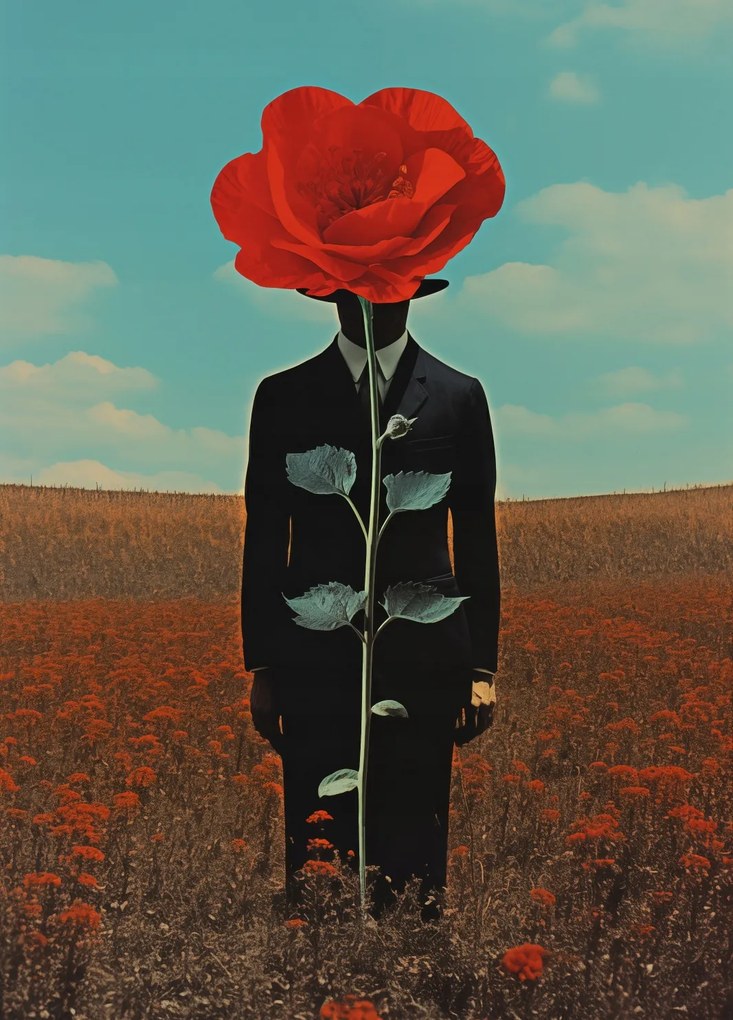 Poszter 39,5x55cm Megfigyelő a pipacs mögül