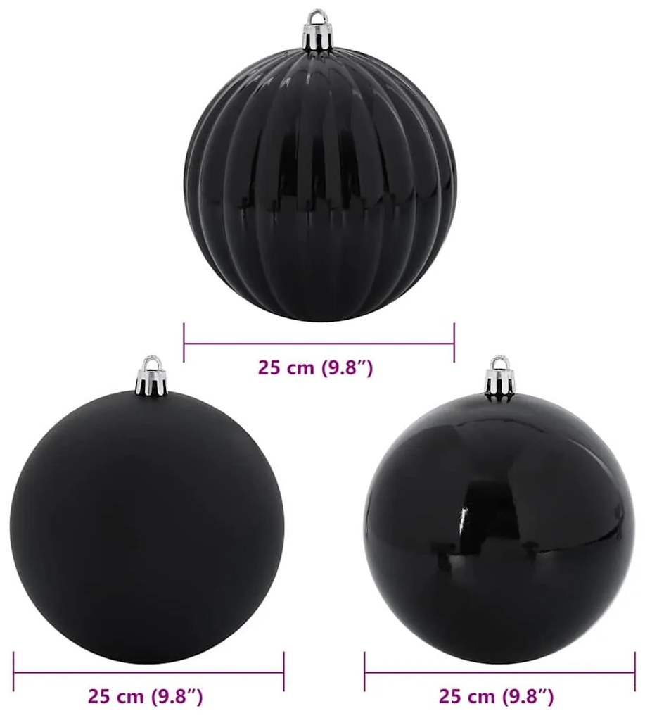 Karácsonyi Díszgömb Készlet 3 pcs Fekete