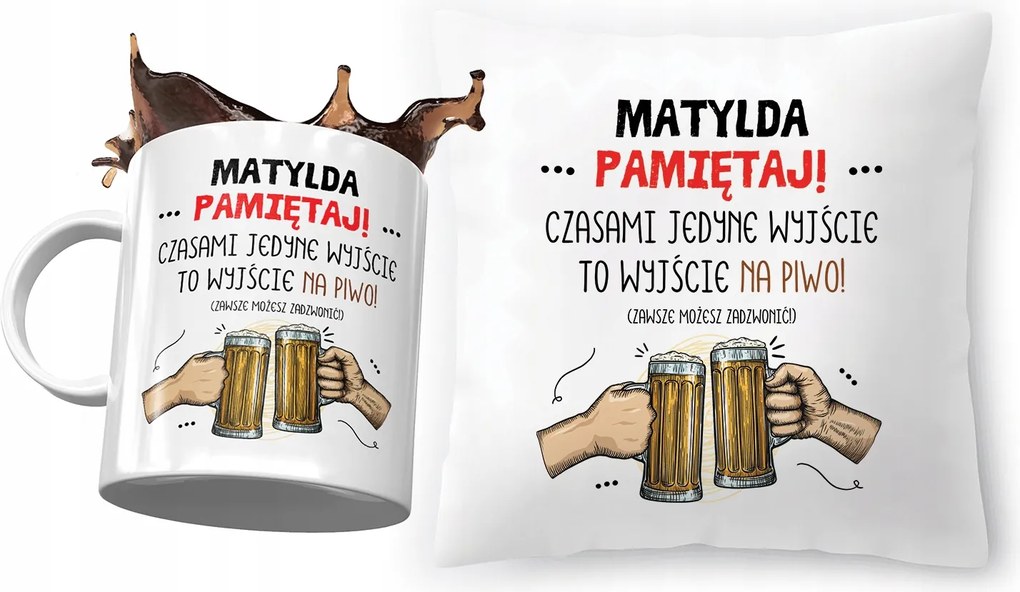 Matilda párna ajándék bögre szett fényképes nyomtatással