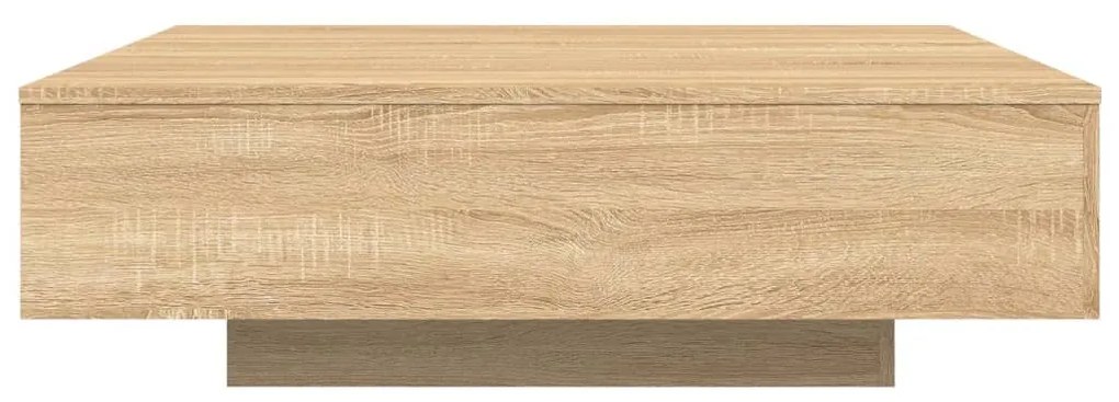 sonoma tölgy színű dohányzóasztal LED-lámpákkal 100x100x31 cm
