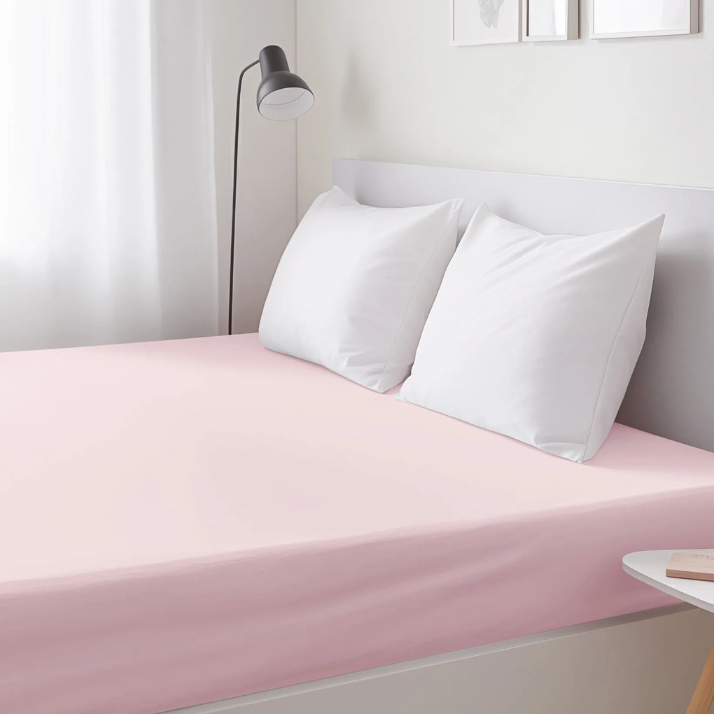 Goldea körgumis pamut lepedő - púderrózsaszín 80 x 200 cm