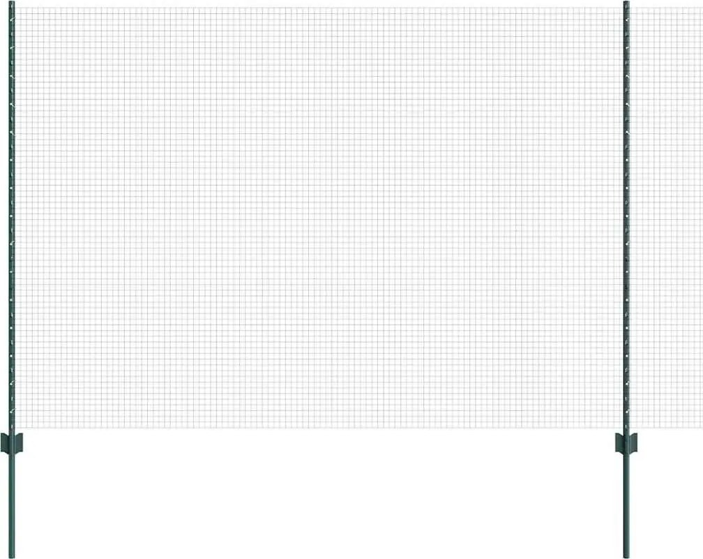 vidaXL Kerítés oszlopokkal Zöld 1,5 x 25 m Acél