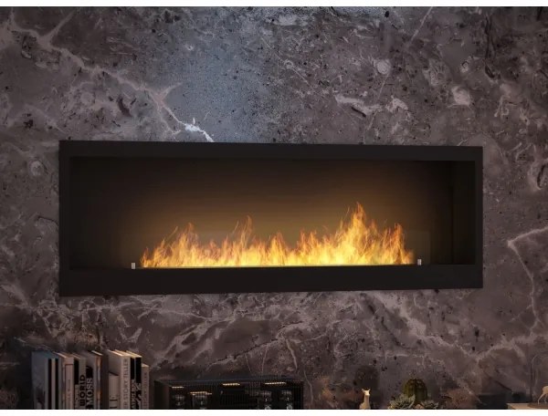 InFire - Beépített BIO kandalló 150x50 cm 4,2kW fekete