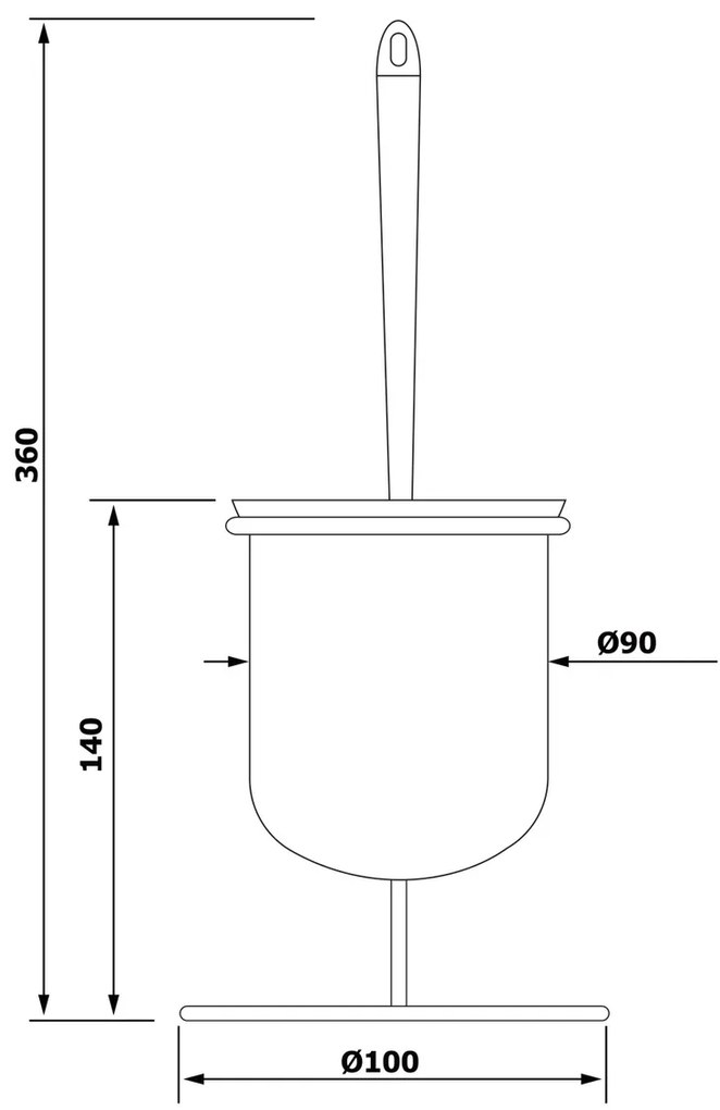 AQUALINE GA1304 Simple line WC kefe, ezüst színű