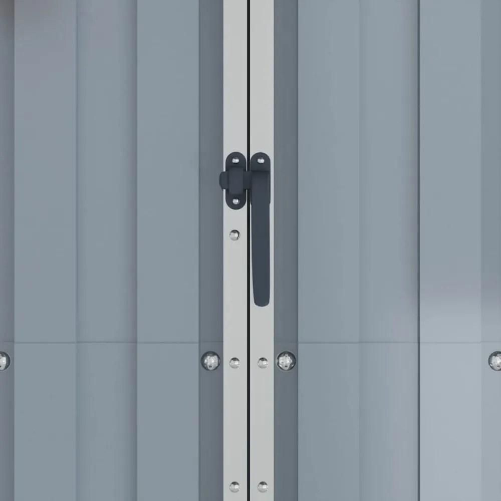szürke horganyzott acél kerti fészer 116x45x175 cm