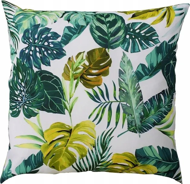 Dekorációs Párnahuzat 40x40 levelek monstera fehér háttér