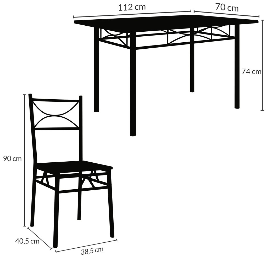 Casaria® Étkezőgarnitúra Paul - fehér