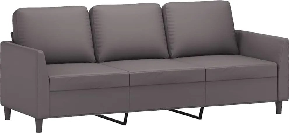 vidaXL 3 személyes szürke műbőr kanapé 180 cm