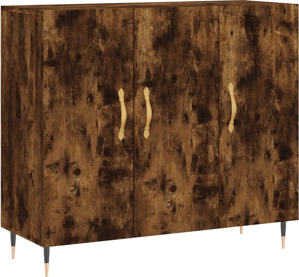 vidaXL füstös tölgy színű szerelt fa tálalószekrény 90 x 34 x 80 cm
