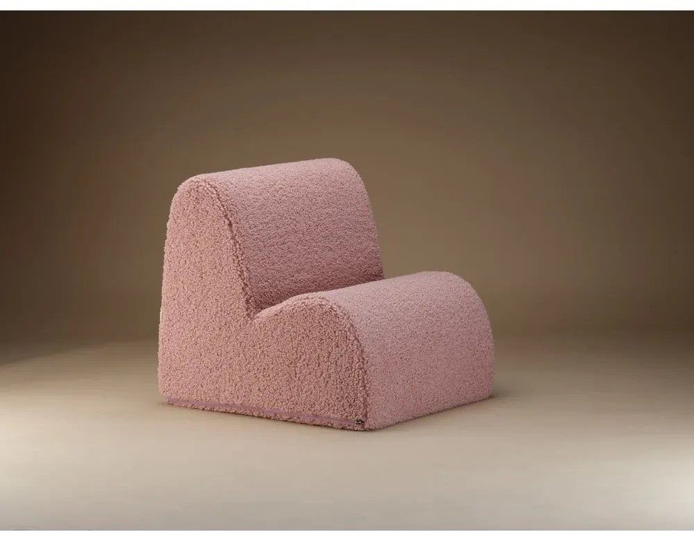 Rózsaszín buklé gyerek fotel Cloud – Wigiwama