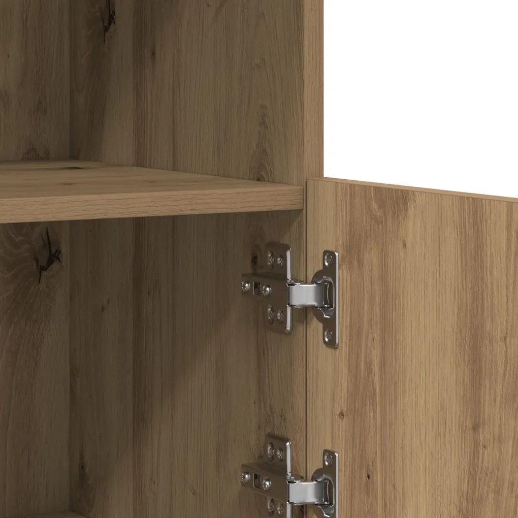 büfé LED világítással Kézműves tölgy 81x37x67 cm