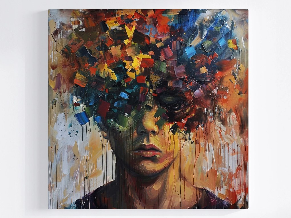 Canvas Vászonkép Absztrakt Portré Színes Kifejezés 80x80