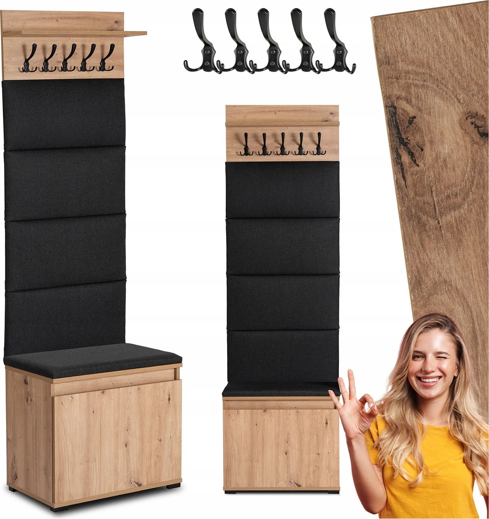 Öltözőszekrény Előszoba Ülőgarnitúra Cipősszekrény Tölgy Venorna