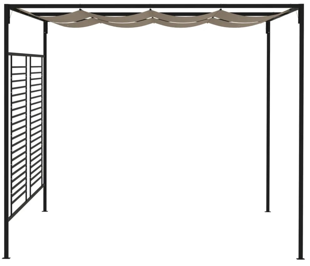 tópszínű pavilon behúzható tetővel 3 x 4 x 2,3 m 180 g/m²