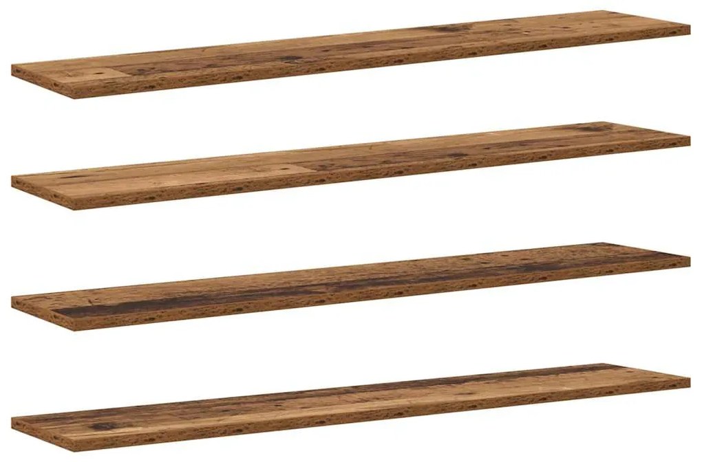 Polcos könyvespolc 4 pcs Barna 100 x 20 x 1.5 cm Faanyag