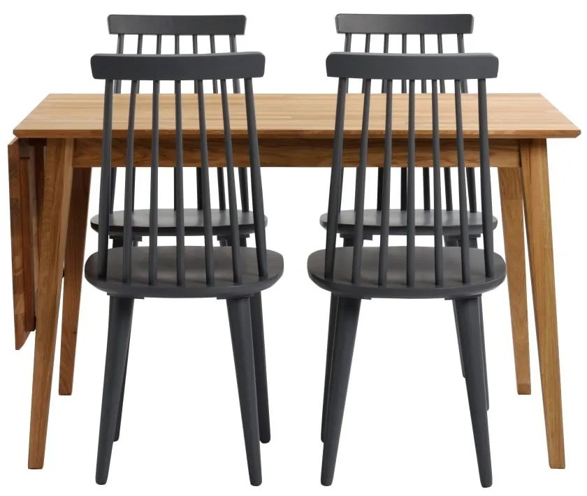 Filippa natúr tölgyfa étkezőasztal lehajtható asztallappal, 120 x 80 cm - Rowico