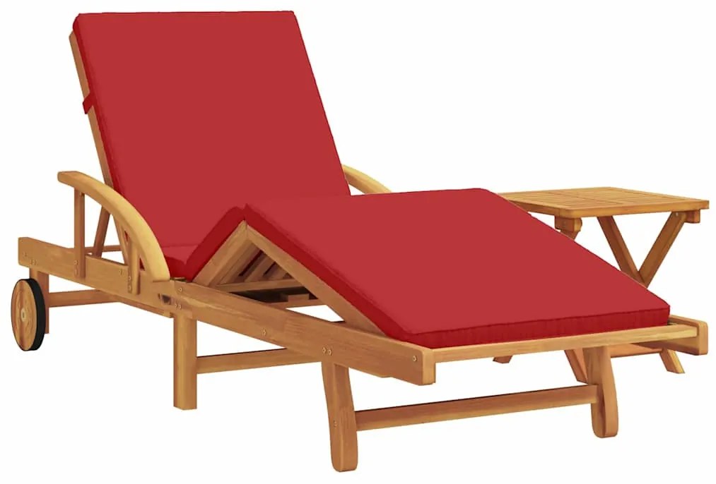 vidaXL Napozó 2 pcs Piros Tömör Akácfa